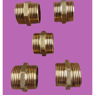 Lot de 5 mamelons laiton 1'' égal MM