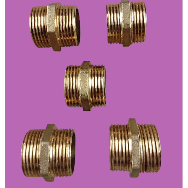Lot de 5 mamelons laiton 1'' égal MM